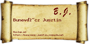 Bunevácz Jusztin névjegykártya